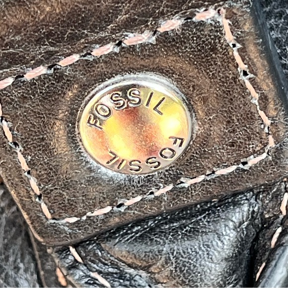 Fossil vintage black leather handbag - Picture 9 of 11